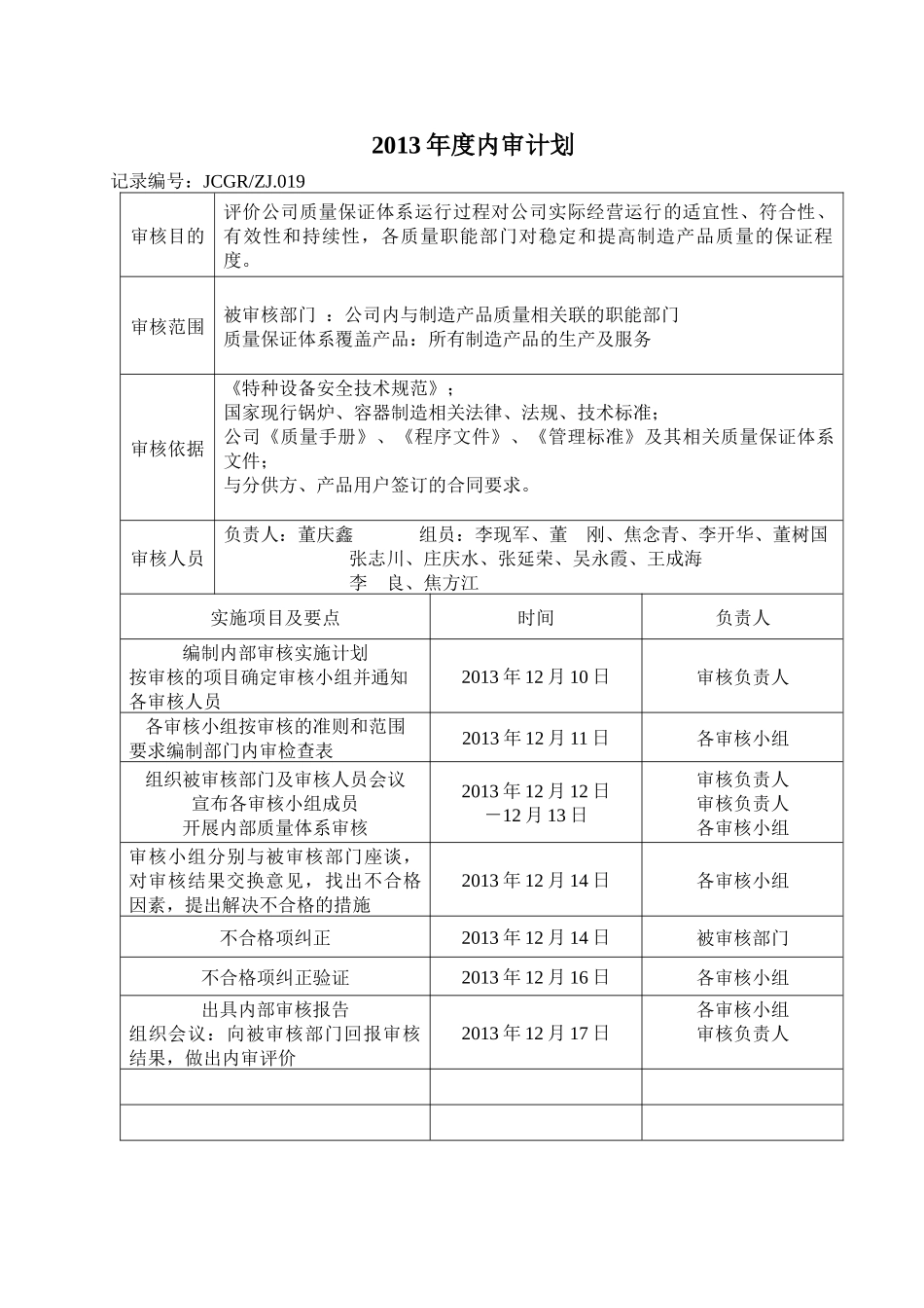 某公司内审管理评审计划_第2页