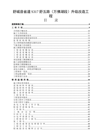 舒城县省道S317舒五路升级改造工程表格