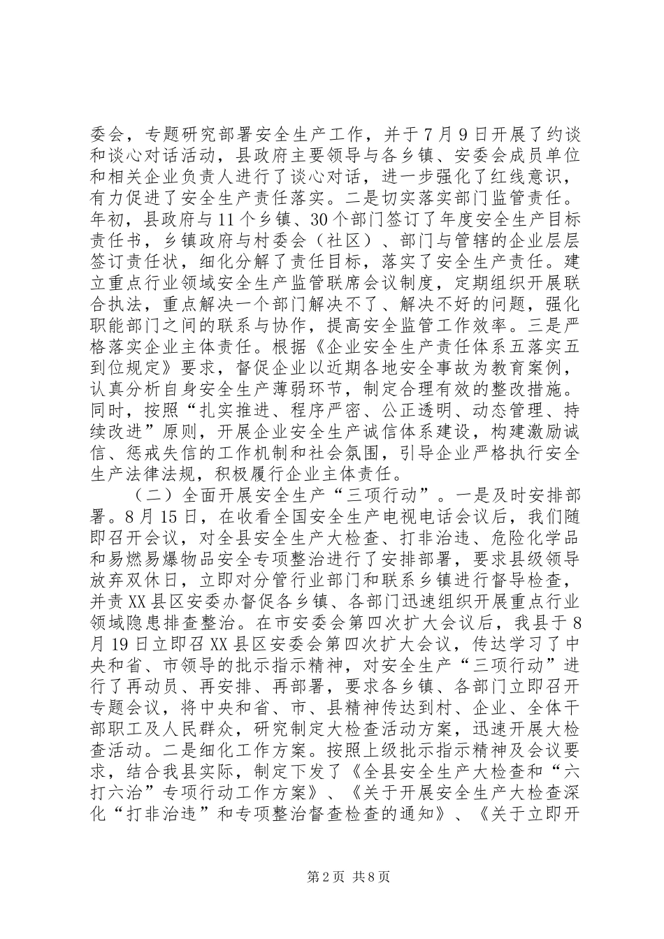 XX年某某县安全生产工作情况汇报_第2页