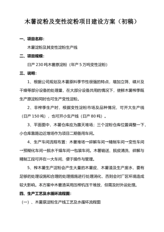 木薯淀粉及变性淀粉项目建设方案