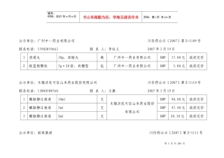 第1期专刊（中成药）-四川省物价局