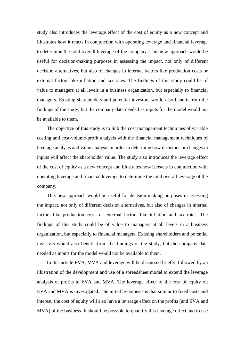 经济附加值，市场增加值和杠杆之间的关系[文献翻译]_第2页