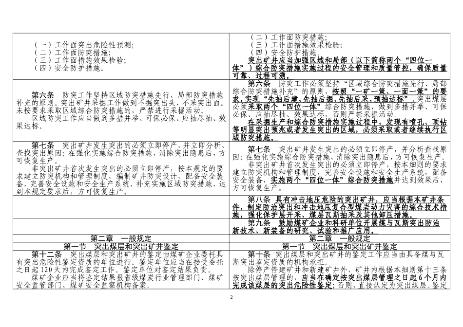 防治煤与瓦斯突出细则新旧版对照(DOC62页)_第2页