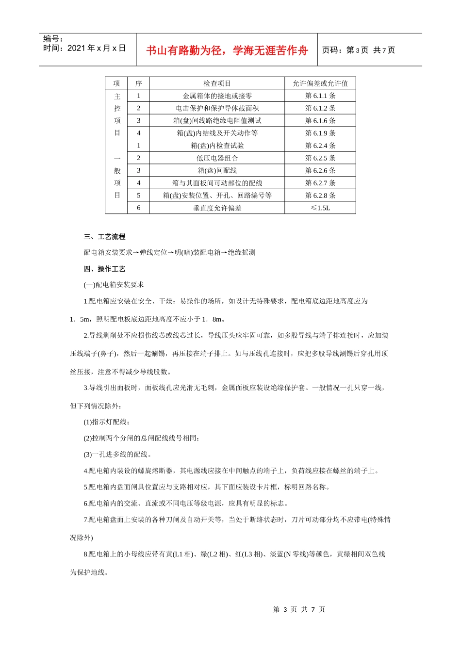 配电箱安装工程安全技术交底_第3页