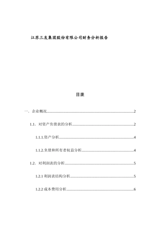 江苏XX集团股份有限公司财务分析报告(41页)