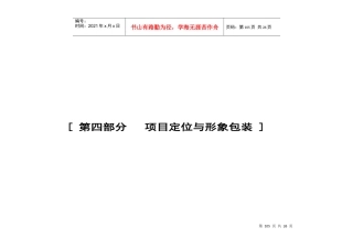 第四部分   项目定位与形象包装