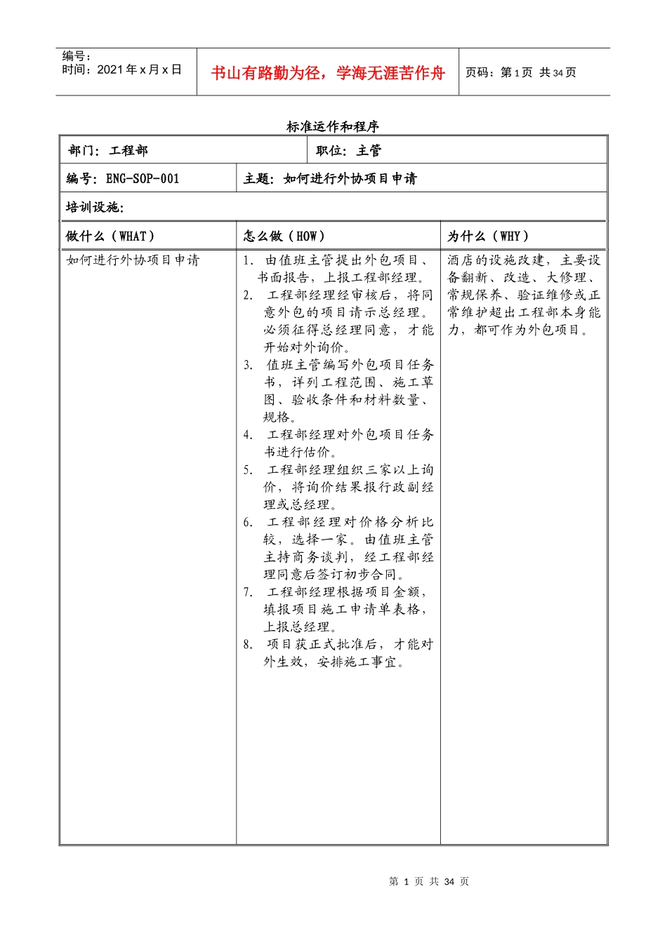 邦臣国际酒店工程部标准运作程序_第1页