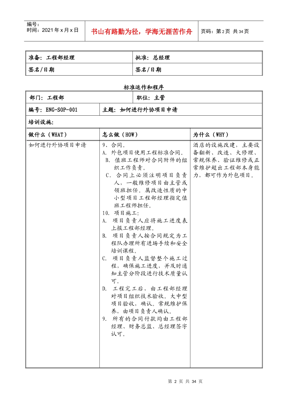 邦臣国际酒店工程部标准运作程序_第2页