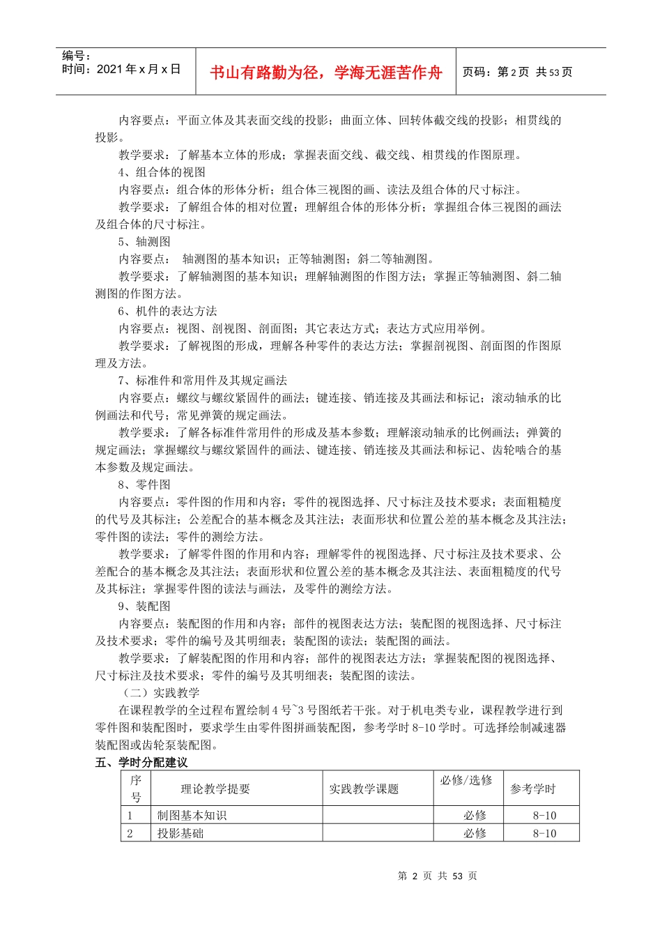 职专模具教学大纲已修改_第3页