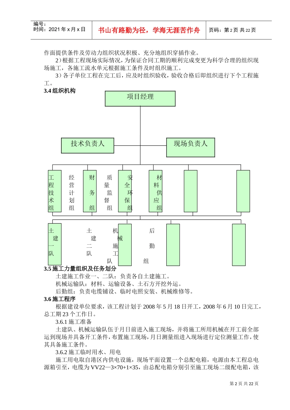 管墩、管架工程施工组织设计(DOC24页)_第2页