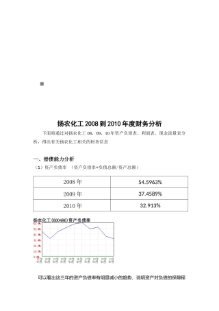 某化工公司年度财务分析