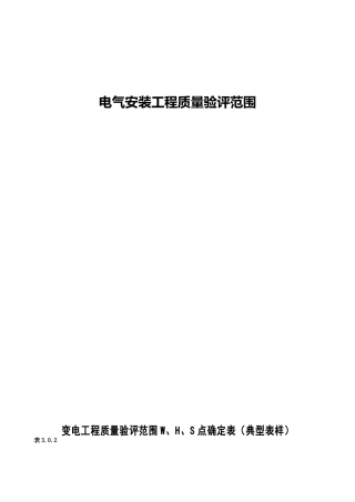 监理(电气)质量验评范围确定表