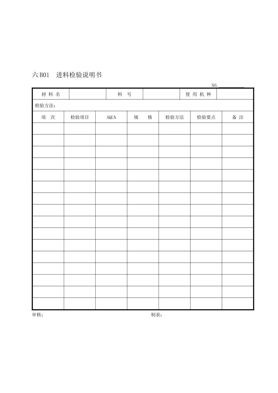 企业管理表格品质管理B纵表格_第1页