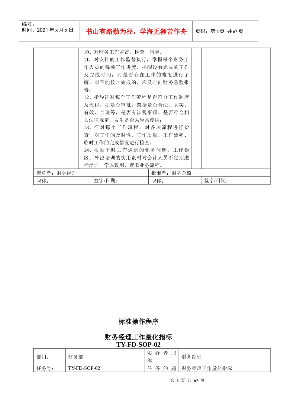 酒店财务部SOP(标准操作手册)_第3页