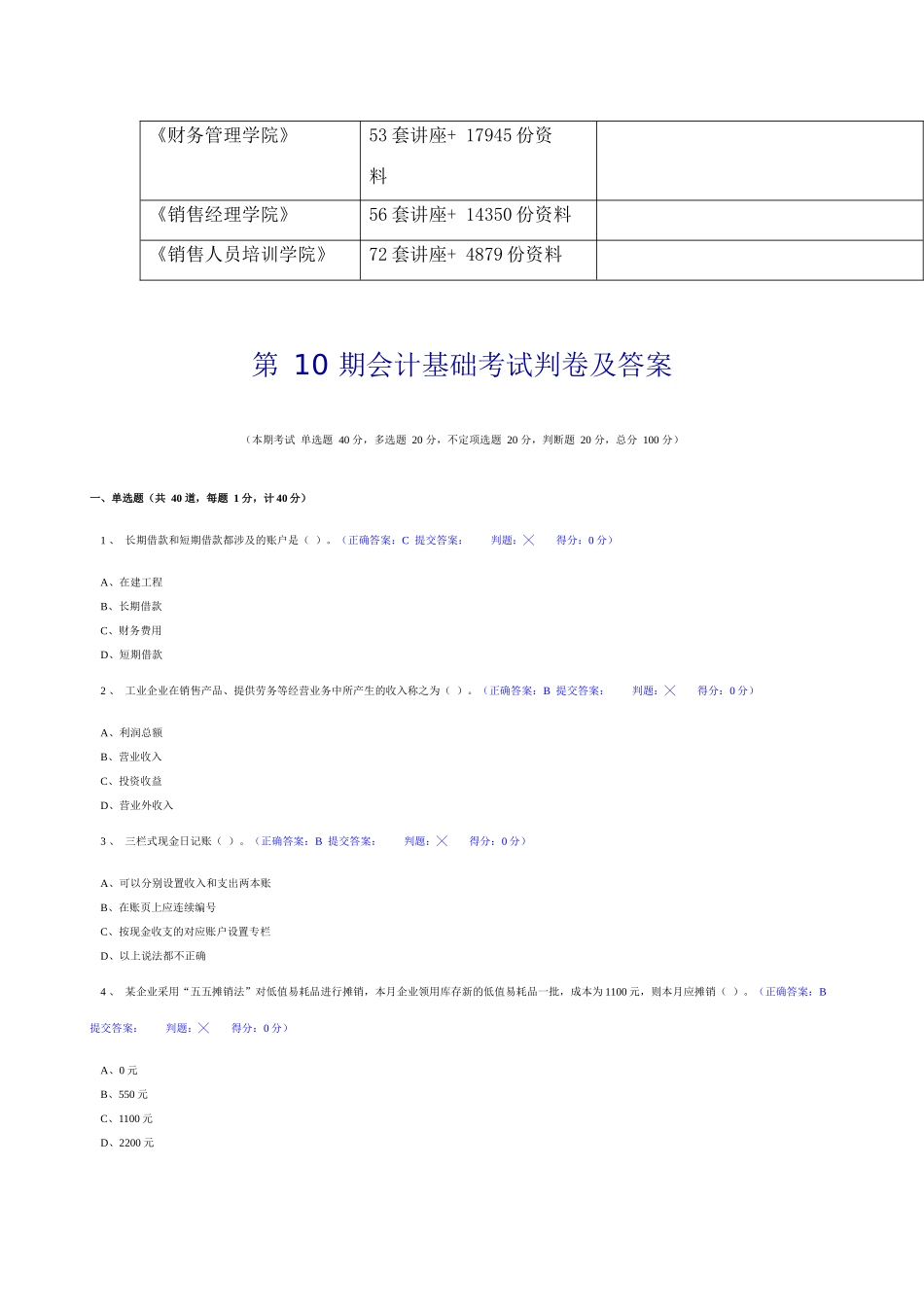 会计基础考试判卷与答案_第2页