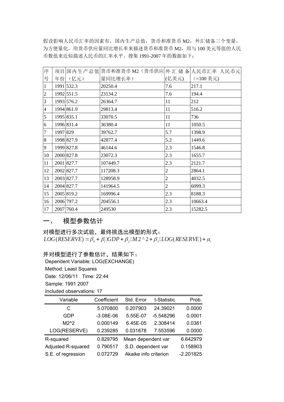 计量经济 人民币汇率_第1页