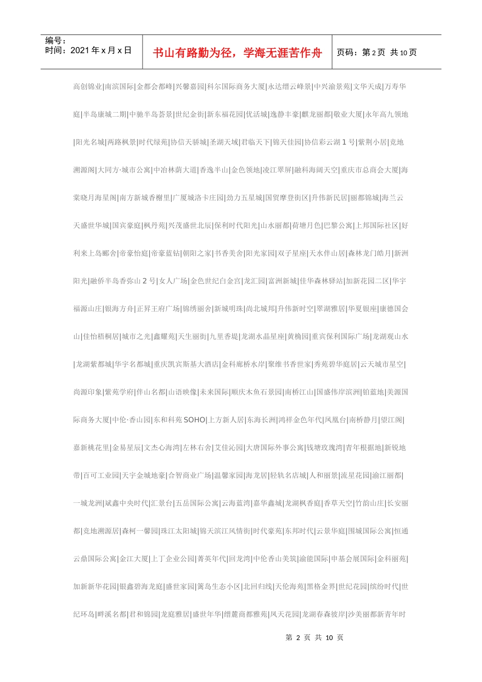 重庆房地产案名集_第2页