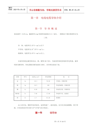 电线电缆基础知识介绍