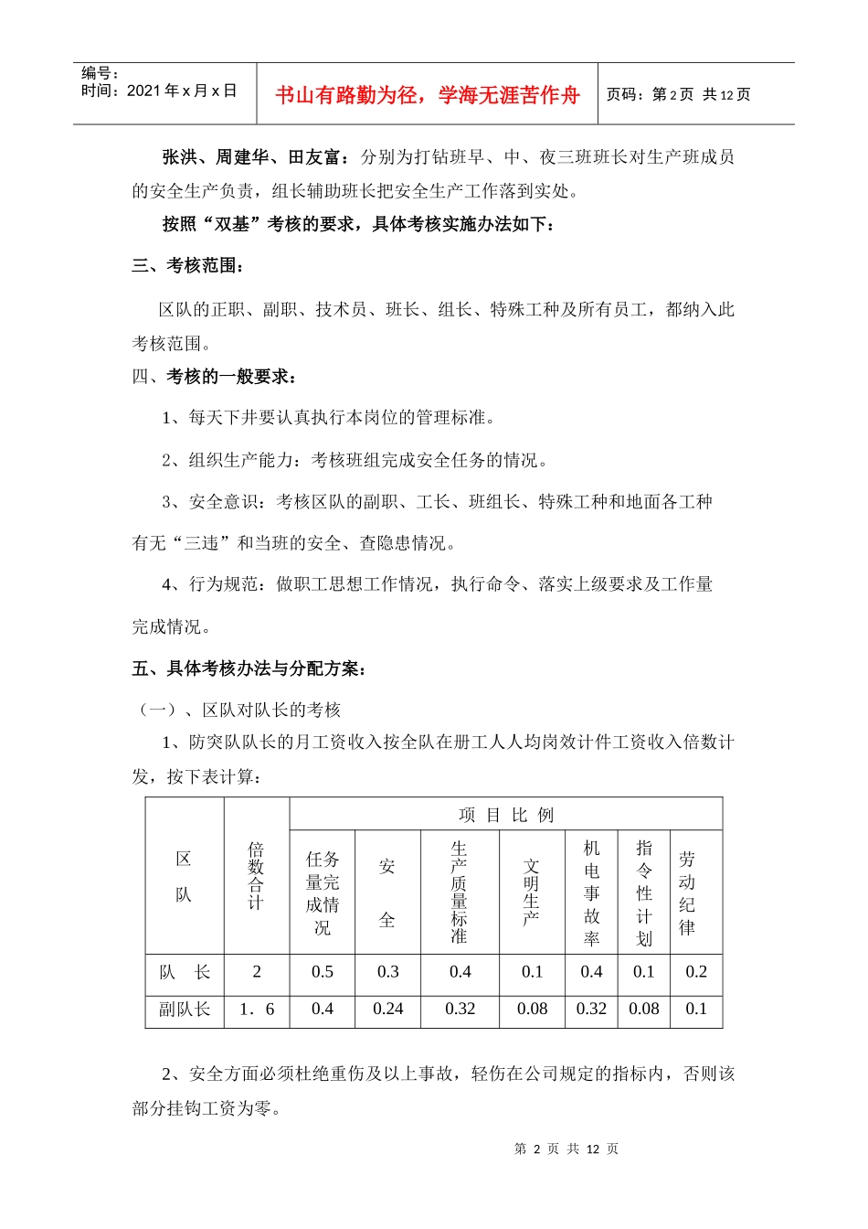 糯东煤矿三级考核细则_第2页