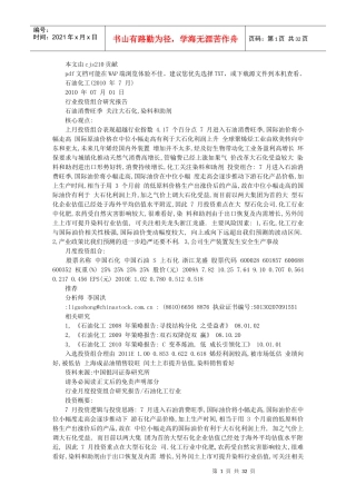 石油化工投资组合研究报告