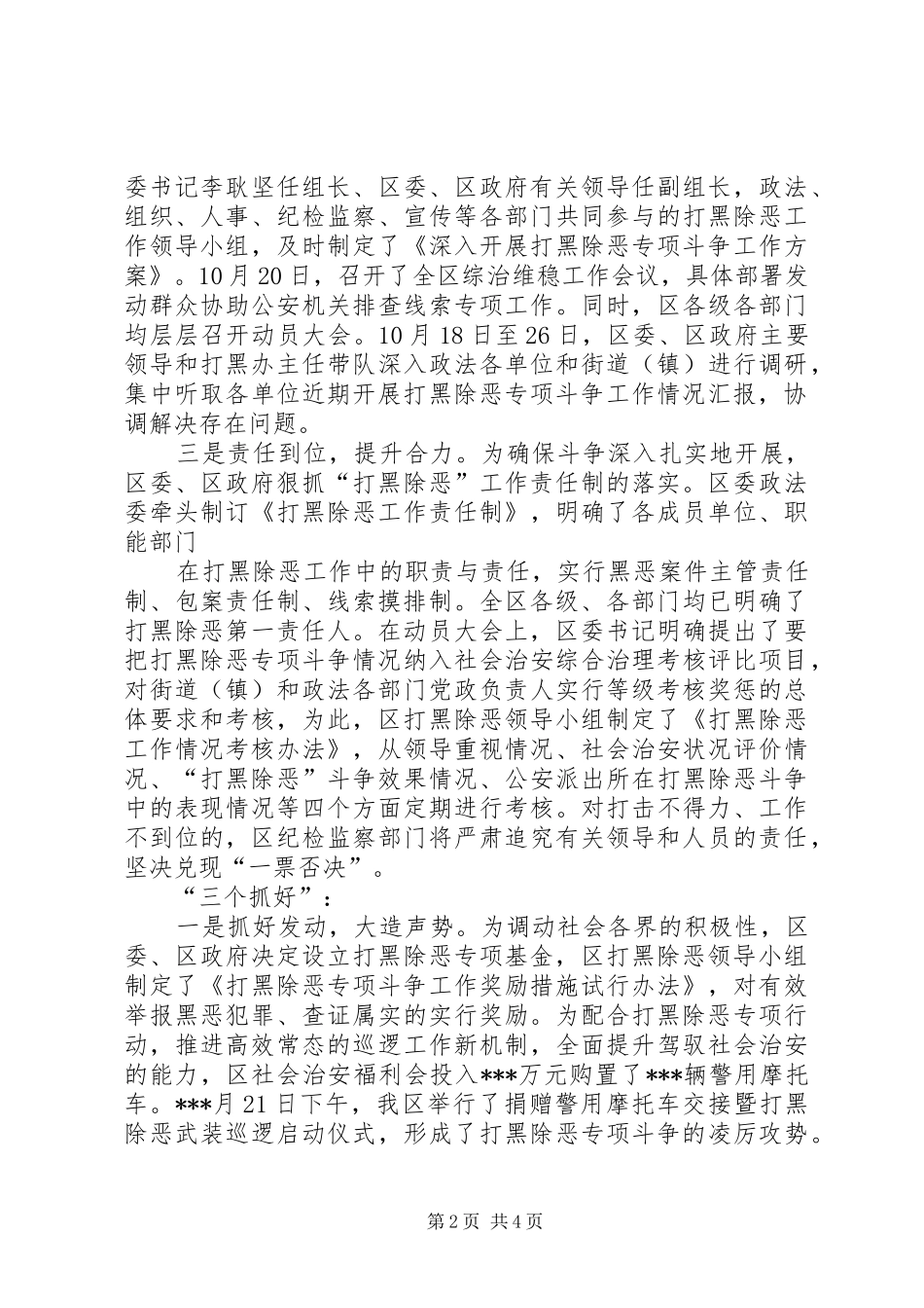 ★★重点区打黑除恶专项斗争情况汇报_第2页