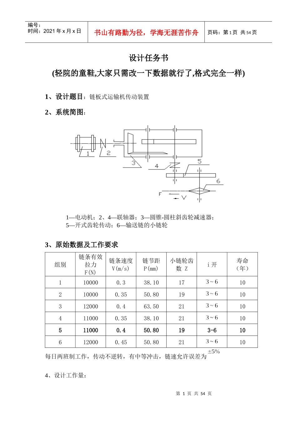 郑州轻工业学院机械课程设计链板式运输机传动装置设计_第1页