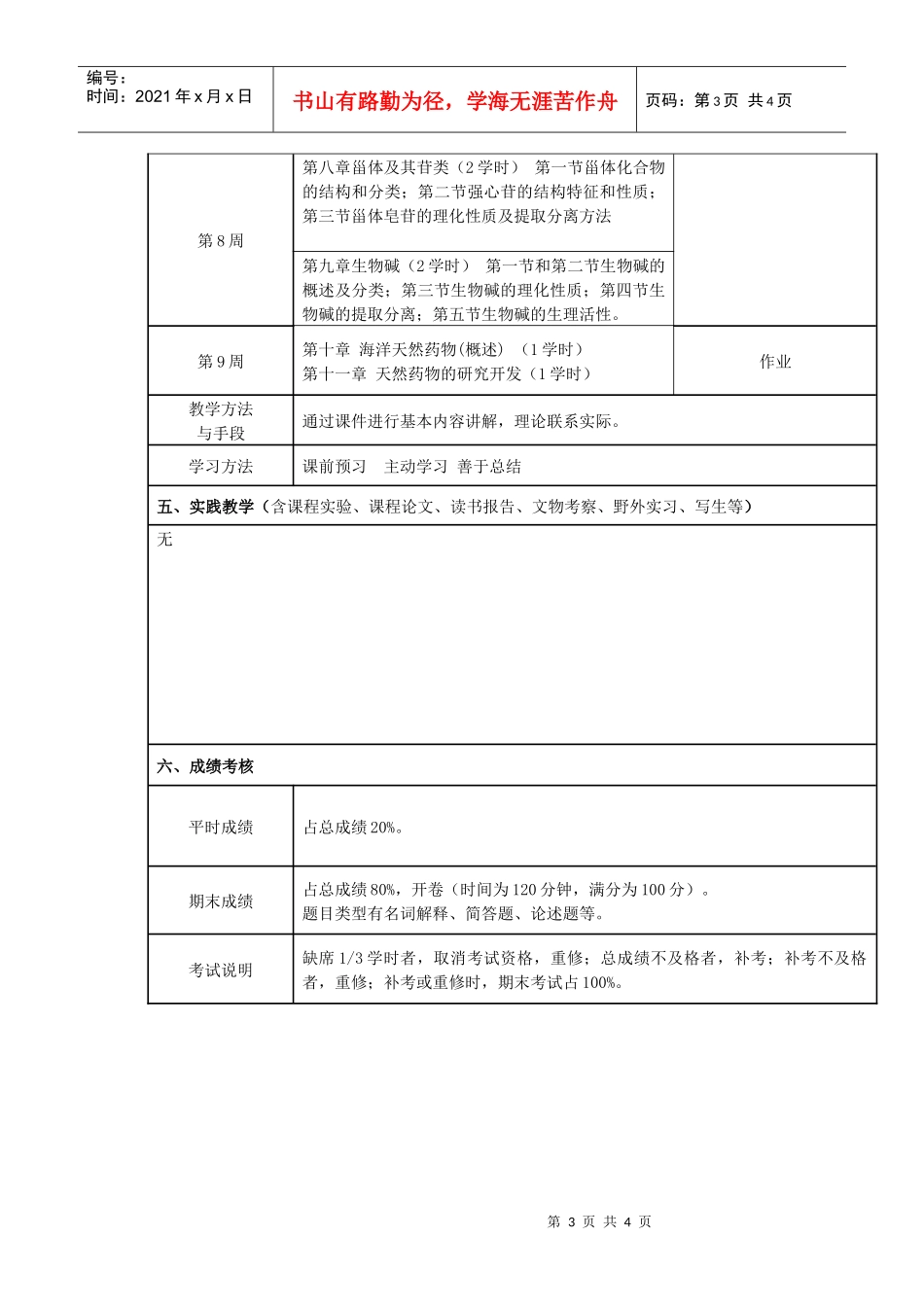 药物化学课程说明书_第3页