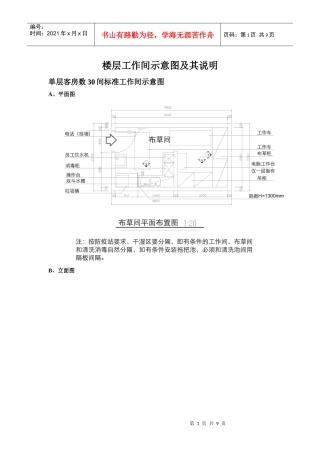酒店楼层工作间(布草间)通用示意图及说明