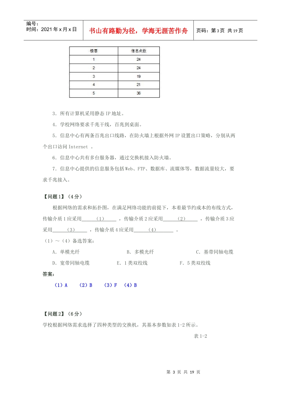 网络工程师考试XXXX年上半年下午试题解析_第3页