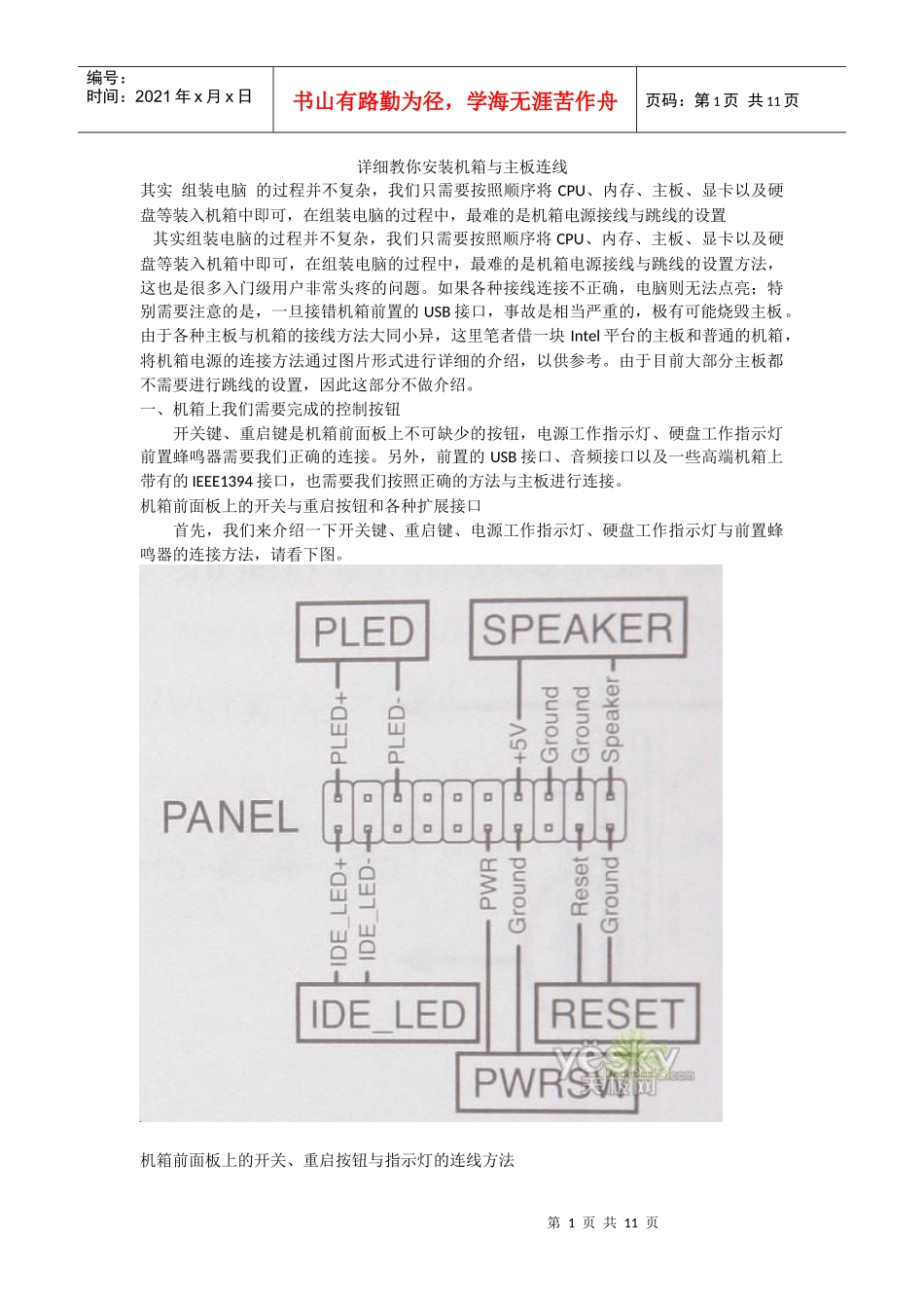 电子____电脑主板接线图详解_第1页