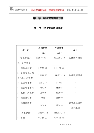 紫晶南苑物业费测算