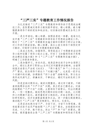 “三严三实”专题教育工作情况报告