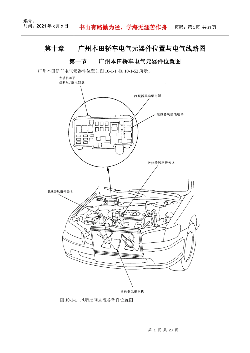 电子行业某汽车轿车电气元器件位置与电气线路图_第1页