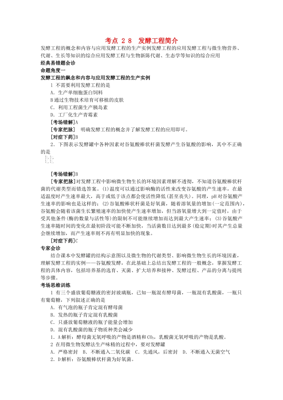 考点 2 8  发酵工程简介_第1页