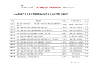 申报二年广东省中医药科研课题一览表