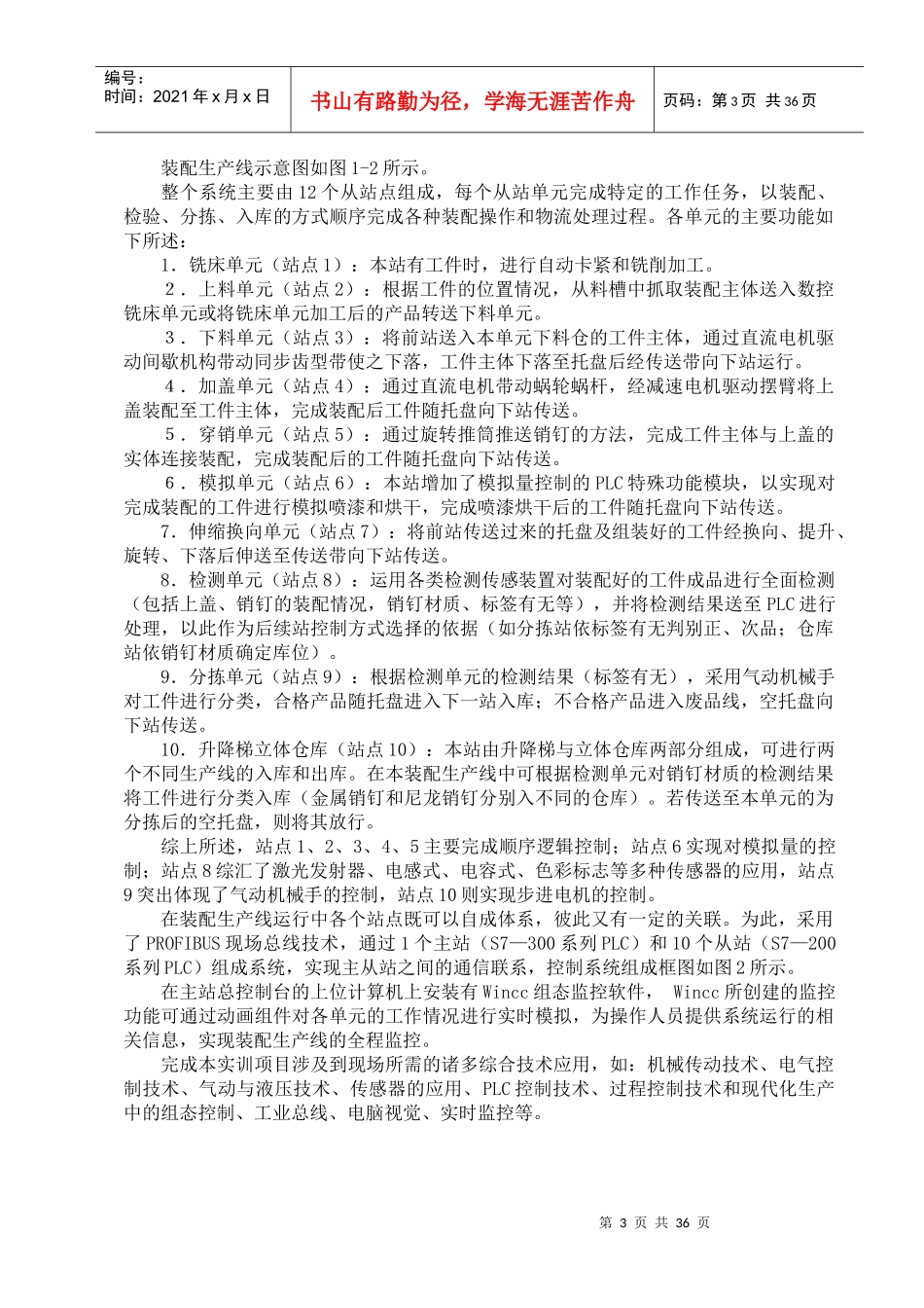 福建工程工业控制课程设计(西门子)_第3页