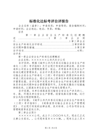 标准化达标考评自评报告