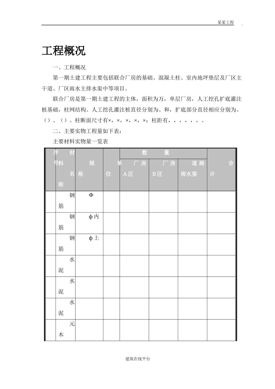 联合厂房第一期土建工程施工组织设计方案_第3页