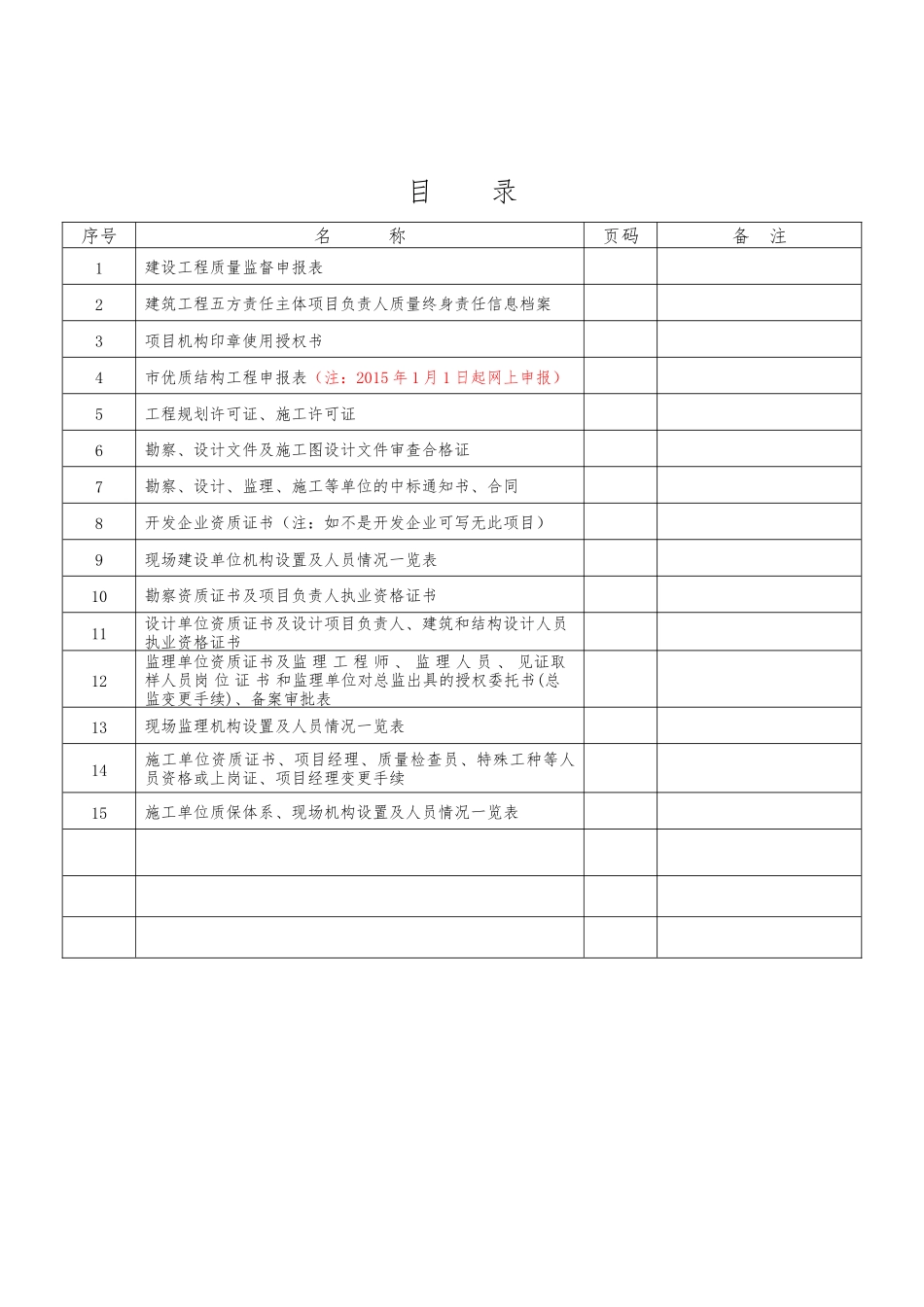 建设工程质量申报表(XXXX年)_第2页