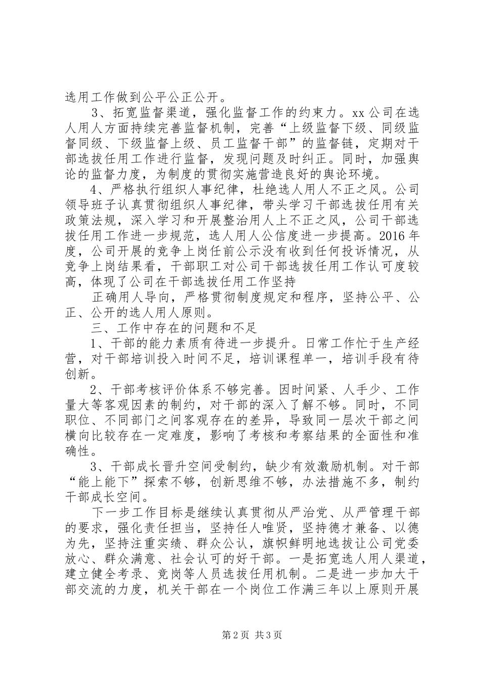XX公司选人用人工作汇报_第2页