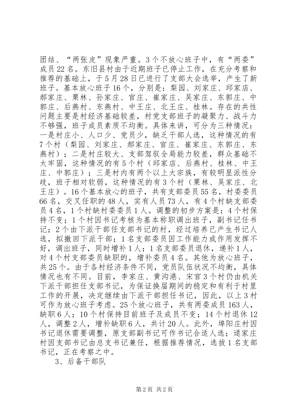 XX基层领导班子建设情况调研工作报告_第2页