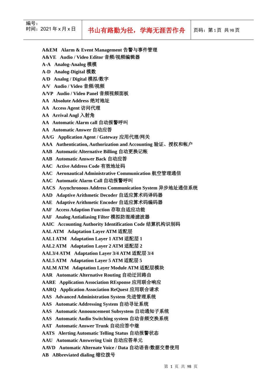 通信专业术语缩写_第1页