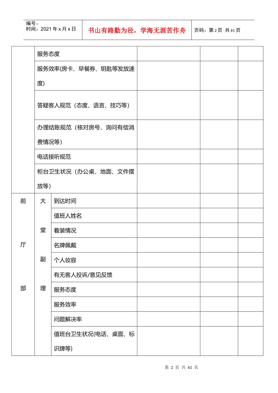 酒店管理质检酒店行政管理质量检查XXXX(叶予舜)_第2页