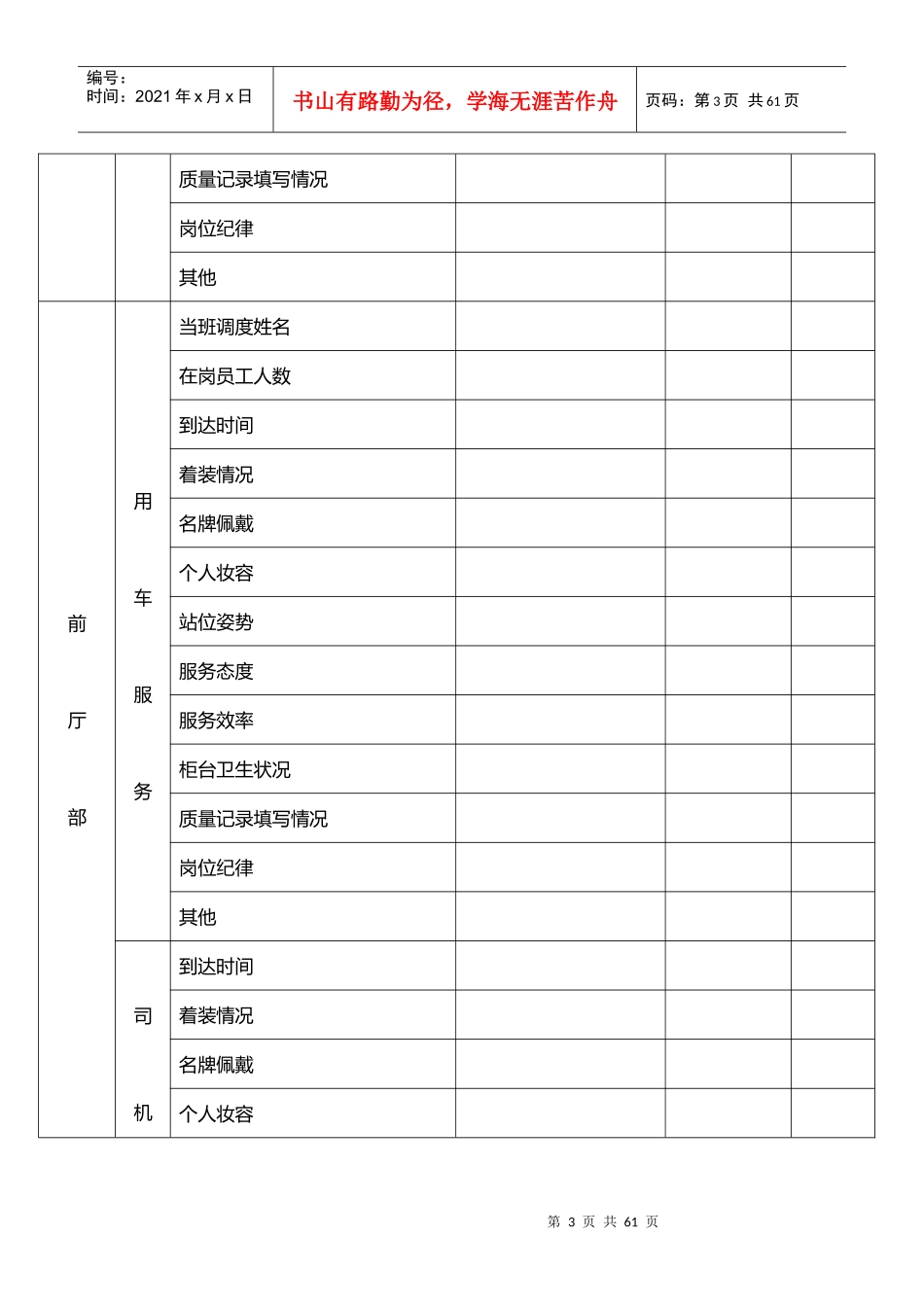 酒店管理质检酒店行政管理质量检查XXXX(叶予舜)_第3页
