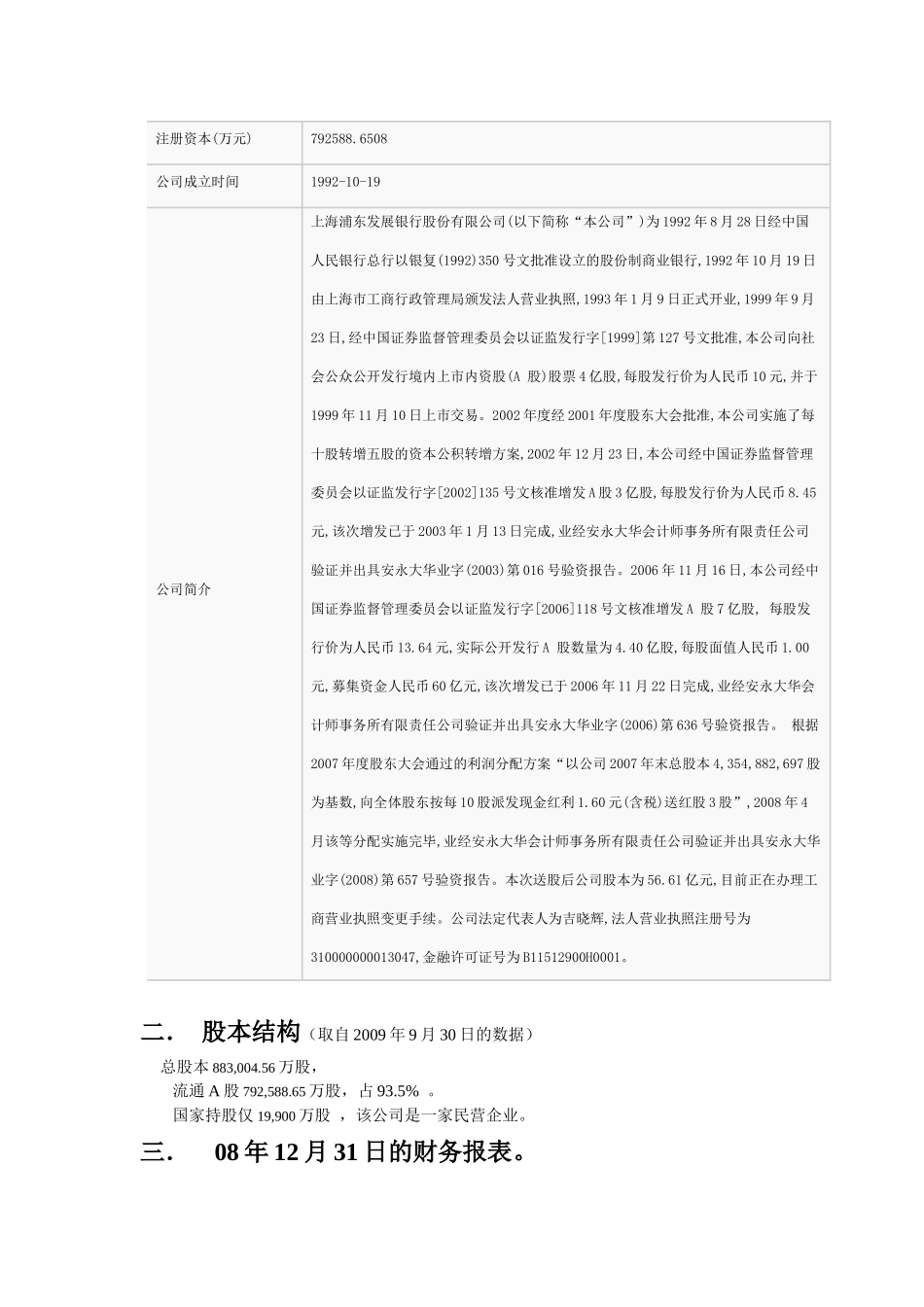 浦发银行上市公司财务分析_第2页