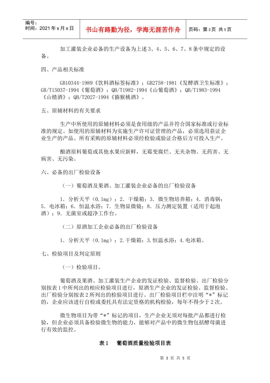 葡萄酒及果酒生产许可证审查细则_第3页