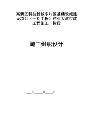 高新区产业大道市政工程施工组织设计(技术标)
