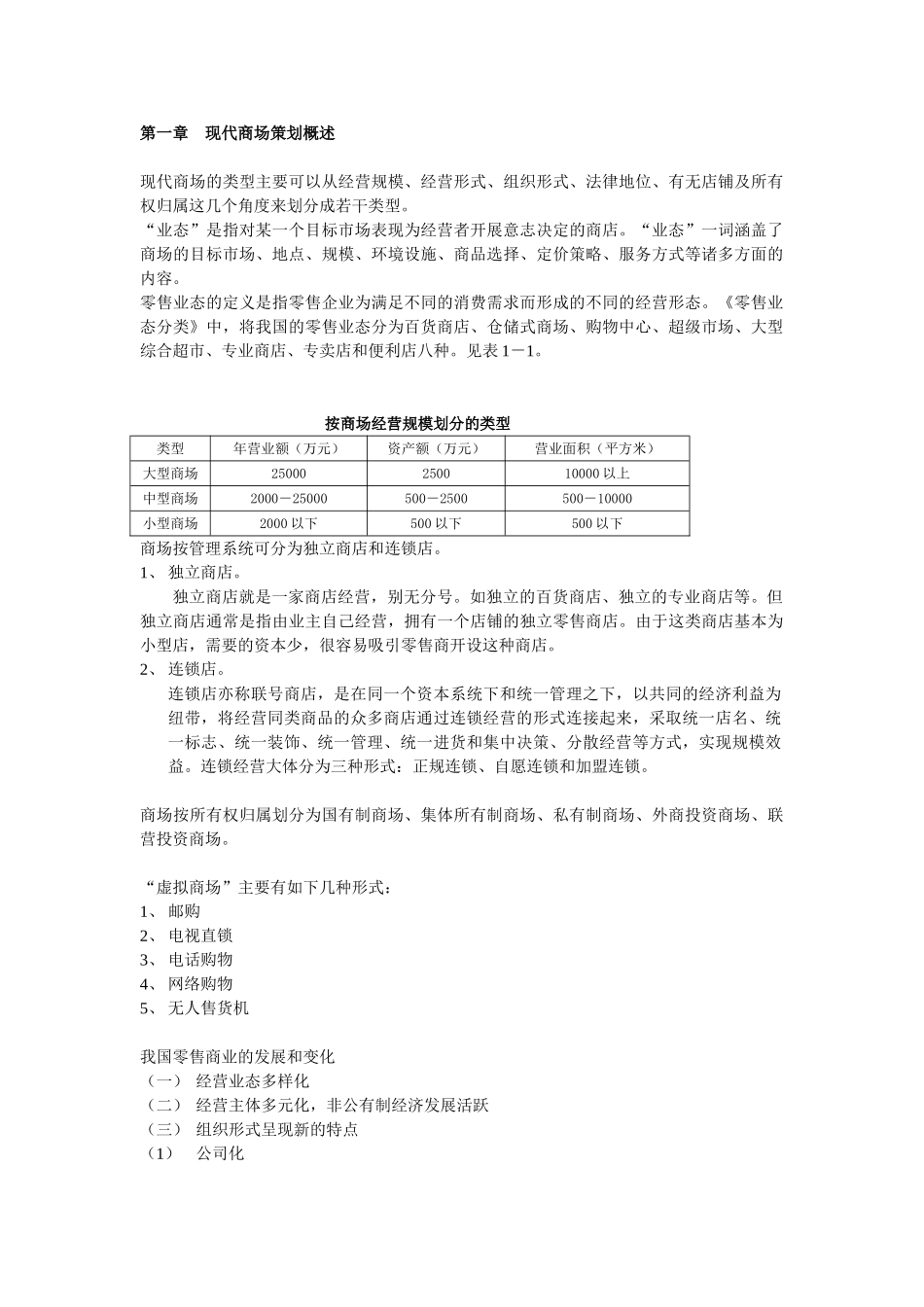 培训材料-现代商场策划与投资分析_第1页