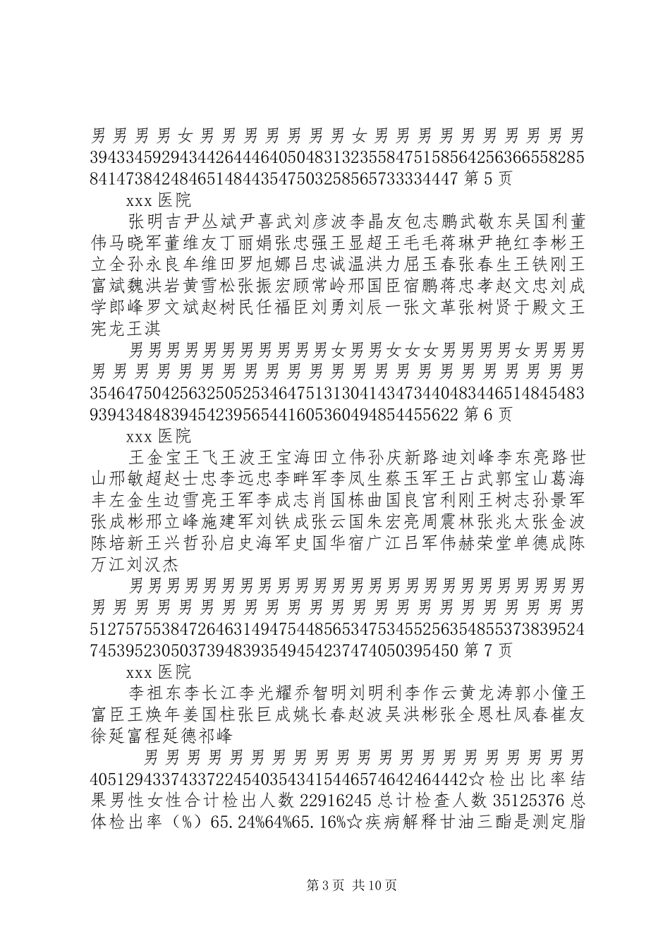 XX年哈局各医院团检报告样式_第3页