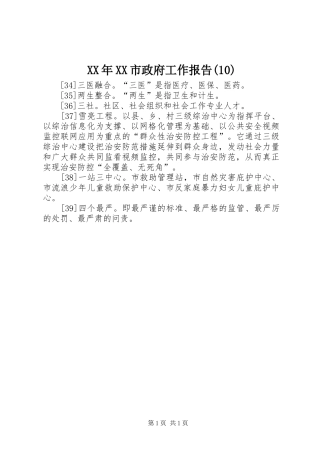 XX年XX市政府工作报告(12)